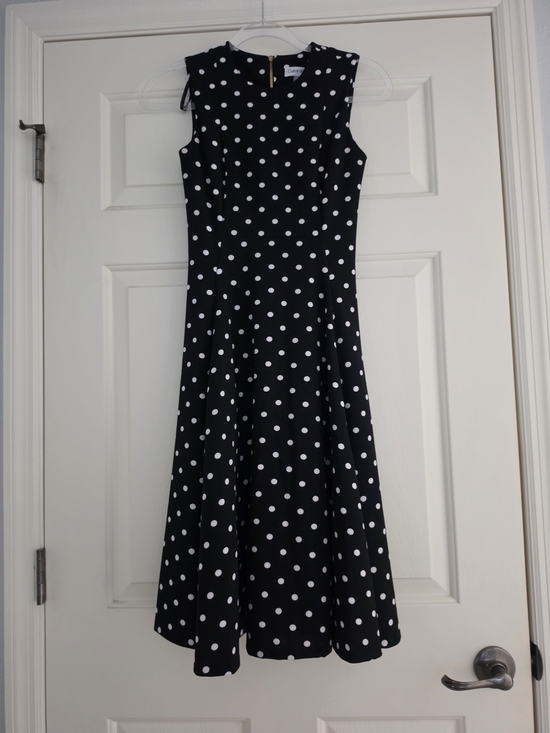 Calvin Klein Dresses & Skirts - Calvin Klein 0P Black Polka Dot Midi Dress